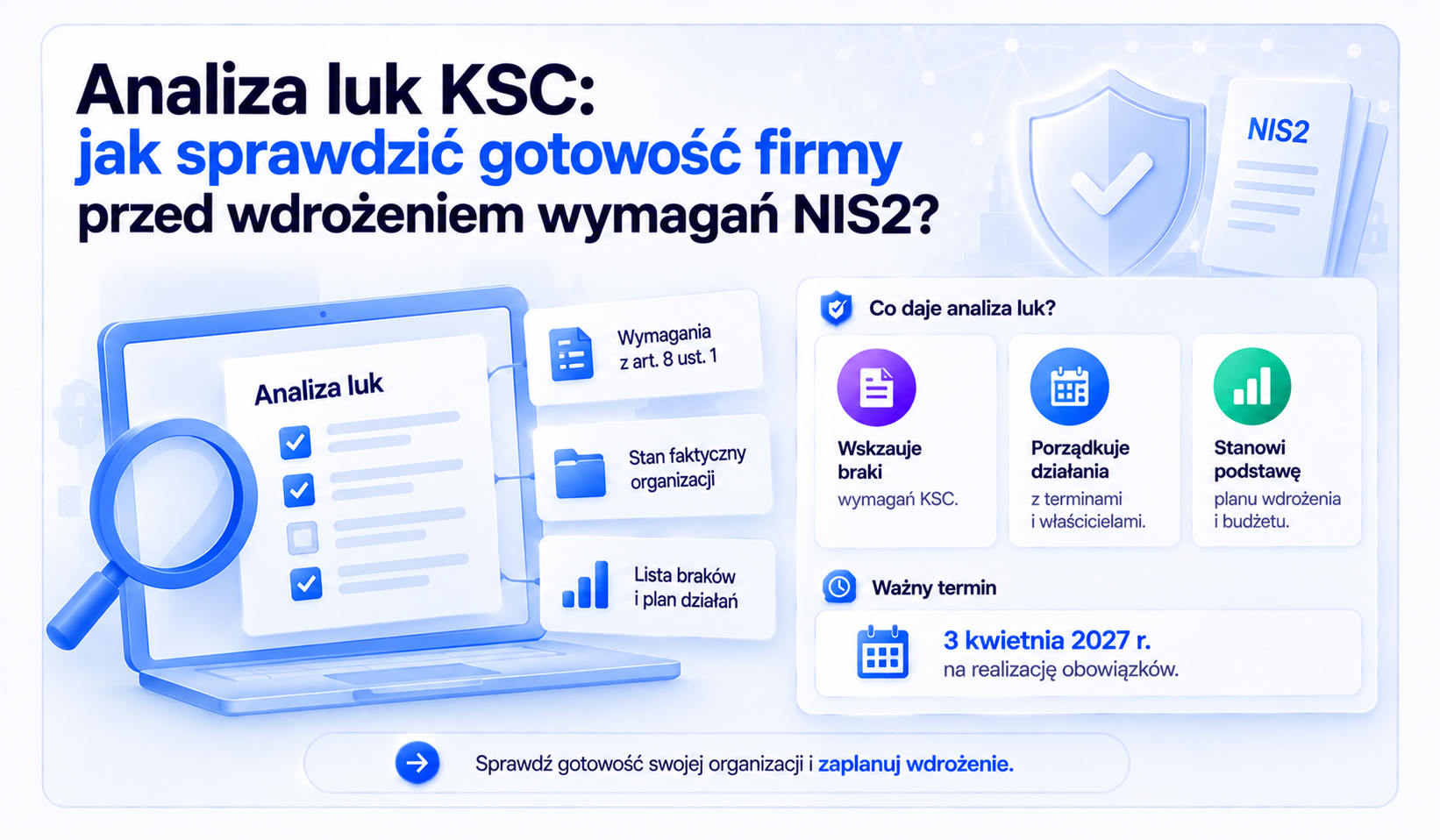 Analiza luk KSC: jak sprawdzić gotowość firmy przed wdrożeniem wymagań NIS2